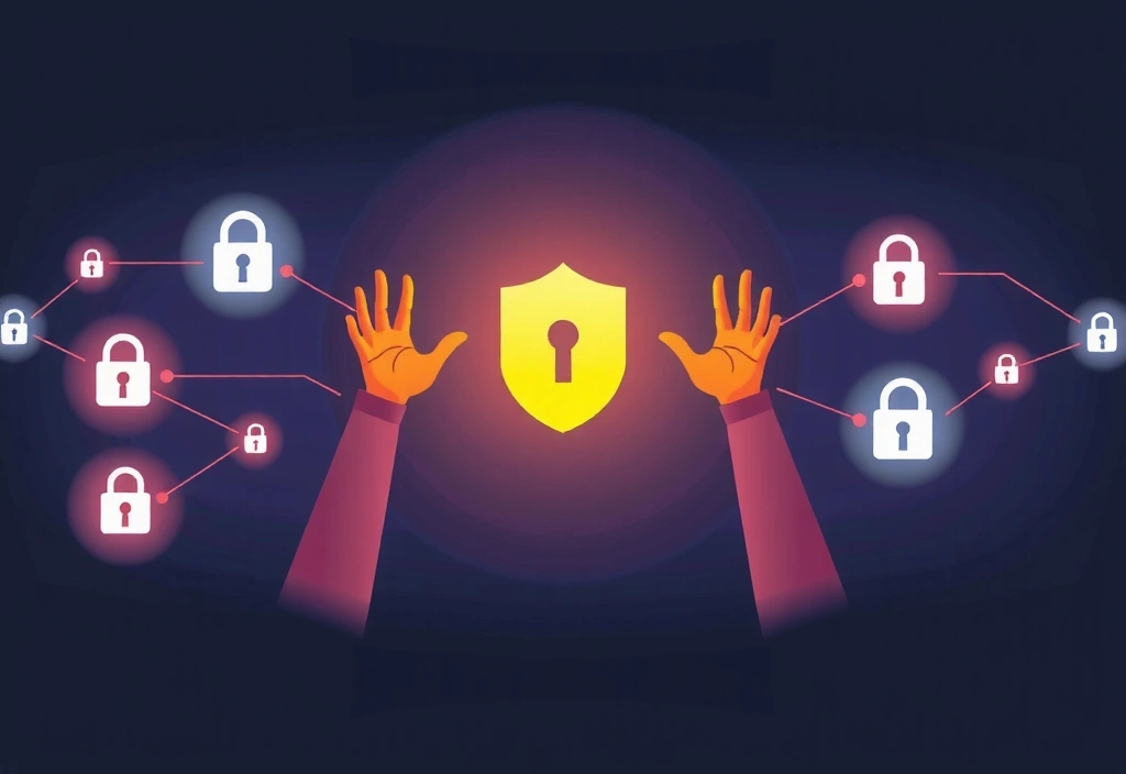 Illustration eines Benutzers, der die Kontrolle über seine Daten hat